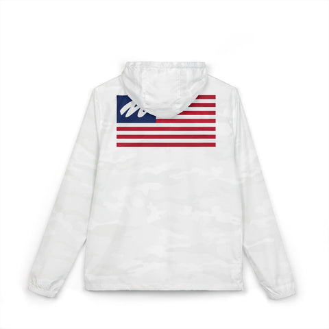 Windbreaker Jacket — Marine Tech Pride - American Flag Lightweight Hooded Windbreaker