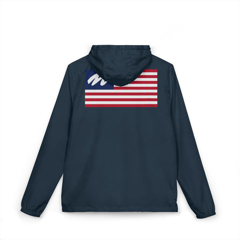 Windbreaker Jacket — Marine Tech Pride - American Flag Lightweight Hooded Windbreaker
