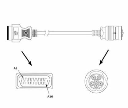 Cojali 6 Pin Detroit DDEC Cable for Jaltest Marine